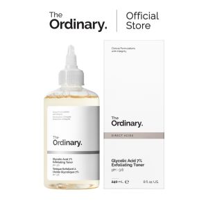 The Ordinary 7% Glycolic Acid Toner 240ml – Exfoliating AHA Toner for Smoother Brighter & Even-Toned Skin