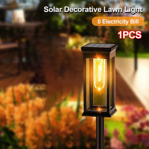【การจัดส่งไทย】โคมไฟปักสนามโซล่าเซลล์ แสงเหลือง ส่องต้นไม้และสวนทางเดิน พลังงานแสงอาทิตย์ 0ค่าไฟ กันน้ำIP65 Garden Light