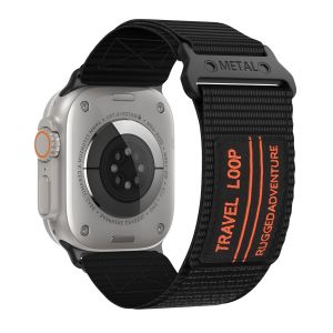 สายห่วงไนลอนทนทานสำหรับนาฬิกา Apple Ultra 2/Ultra 49Mm IWatch Series 9/8/7 45MmSeries Se/ 6/5/4 44MmSeries 3/2/1 42Mm สร้อยข้อมือผู้ชายกลางแจ้ง