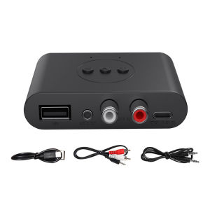 Bluetooth 5.2 Receiver Audio Amplifier U Disk RCA 3.5mm AUX Jack NFC Stereo Music Auto USB Wireless Adapter With Mic Bluetooth Transmitter For Car Speaker