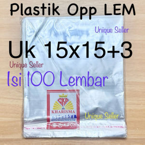 Plastik Opp Roti Kerupuk (SEAL/LEM) 15x15 cm isi 100 / Kantong Plastik Opp Kerupuk Seal 15x15cm / Plastik Opp Krupuk dengan Perekat 15x15 cm