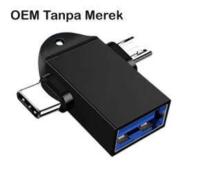 LOG-ON LO-OT09 OTG 2 in 1 Converter USB 3.0 ke Micro USB & Type C dengan Desain Portabel Bahan Metal PVC Ramah Lingkungan untuk transfer Data Cepat LO-OT09 Zinc Alloy Body USB3.0 100% Original