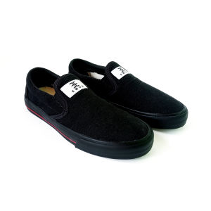 EMOE - sepatu Slip on tekno all black/sepatu slip on terbaru/sepatu casual/sepatu santai OOTD