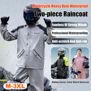 Motorcycle waterproof raincoat heavy duty raincoa Upgraded double-layer waterproof coating windproof jacket Rainsuit