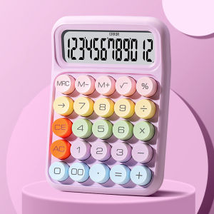DLMA Kawaii Calculator Cartoon Candy Colour Silent Mechanical Keyboard Desktop Financial and Accounting Learning Calculator