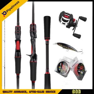 【COD】Pipeliness All Full set ML high carbon fiber lure fishing rod lighter and stronger EVA grip 1.8M/2.1M spinning/casting fishing rod universal in all waters