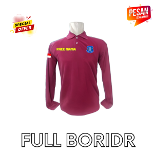 KAOS KERAH SECURITY FREE NAMA LOGO FULL BORDIR LENGAN PANJANG BANYAK PILIHAN WARNA BKS