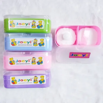 Tempat Bedak Bayi Joeyi Dua Sekat Double Puff Dengan Pilihan Warna Boy & Girl - Homemade.id