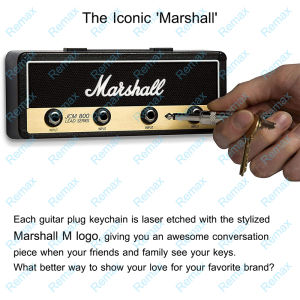 IRONBOX [READY STOCK] Guitar Amp Key Holder Marshall Key Holder with 4 Guitar Plugs Keyrings Guitar Keychain Holder Rack Amp Vintage Amplifier Gift Vintage Key Storage Electric Key Rack Key Storage Organizer Wall Mounted Key Storage Decoration