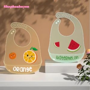 Yếm Silicone Bé Ăn Dặm Chống Thấm Có Họa Tiết Hoạt Hình