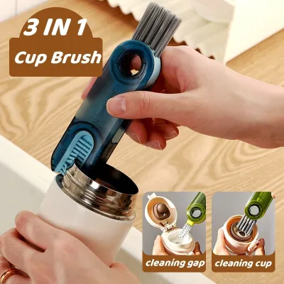3 In 1 Bottle Gap Cleaner Brush Cup Crevice Cleaning Brush Silicone Bottle Cup-Holder Cleaner for Home Kitchen Cleaning Accessories