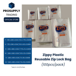 Zippy Plastic Reusable Zip Lock Bag (100pcs/pack) - Large