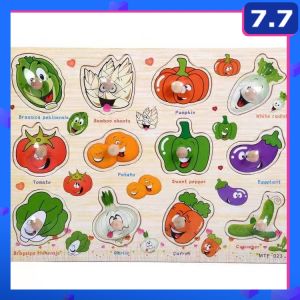 Educational Toys Kids Wooden Pin Knob Puzzle