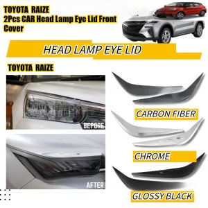 TOYOTA ATIVA  2Pcs CAR Head Lamp Eye Lid Front Cover Accessories Chrome Matt Black Carbon Fiber