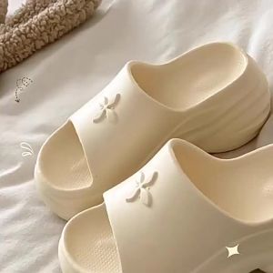 [Free Shipping] 9.0Cm High-Heeled Thick-Soled Cross-Flower Sandals For Women New Summer Outdoor Height-Increasing Non-Slip Beach Flip-Flops