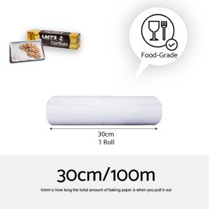 Lacy’s ChefBake Siliconised Paper Non-Stick & Strong 30cm x 10m Roll for Baking and Wrapping.