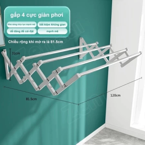 Giá phơi quần áo thông minh giá phơi quần áo bằng thép không gỉ có thể gấp gọn treo tường