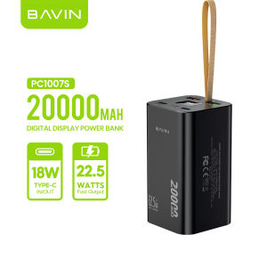 BAVIN PC1008 30000mAh / PC1007S 20000mAh Powerbank 22.5W Fast Charge w/ LED Display / PD Type-C & USB Output