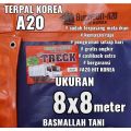 Terpal Korea A20 Ukuran 8x8 meter BIRU OREN. 