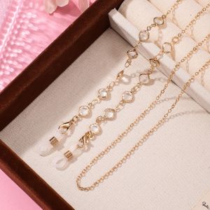 SECRETE AMBIENT LIGHT78SE0 Colorful Crystal Beads Eyeglass Holder Nonslip Anti Drop Sunglass Lanyard Straps Fashion Multicolor Glasses Chain Women Men