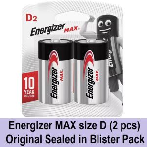 Energizer D Batteries Alkaline D 2 pcs with Power Seal technology for daily use -18°C to +55°C
