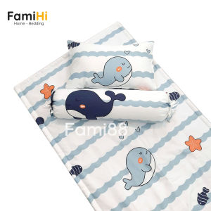 Nệm ngủ cho bé đi học mầm non tiểu học FamiHi họa tiết trẻ em chất liệu Cotton Sateen cao cấp 100% sợi tự nhiên.