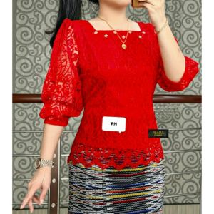 SHOOPY BLUS RENDA LEHER PETAK/ATASAN SEMI BRUKAT MODEL TERBARU/BAJU WANITA SEMI KEBAYA VIRAL