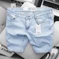 Quần Short Jean Nam slimfit ôm côn màu bạc xanh co giãn vnxk co cấp. 