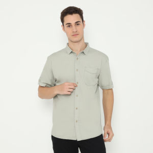 POLICE Kemeja Polos Cotton Slim Fit Pria