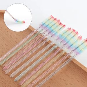 CHLOCH 50Pcs Crystal Eyelash Brush Microbrush Eyelashes Extension Spoolie Lash Extension Brushes Durable Cosmetics Tool Lash Makeup Brushes Eyelash Extensions