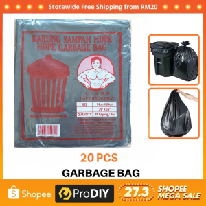 20Pcs Garbage Rubbish Bag Large ( Plastik Sampah Cap Orang Kuat )
