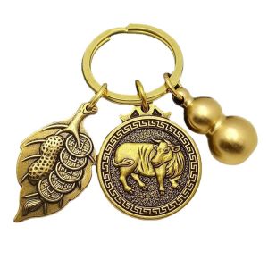 Móc khóa Oto Xe Máy Phong Thủy 12 con Giáp Bằng Đồng
