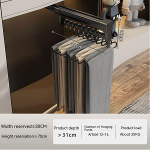 IGDL กางเกงกางเกงแร็คหดสไลด์รถไฟดึงออกหดการจัดเก็บด้านบนติดตู้เสื้อผ้าในตัว DRA