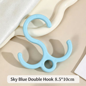 10/5Pcs Multifunctional Double Hook Clothes Hat Hooks / Dopamine Windproof Hanging Hanger Rack / Connectable Plastic Storage Hook / for Scarf Underwear Belt