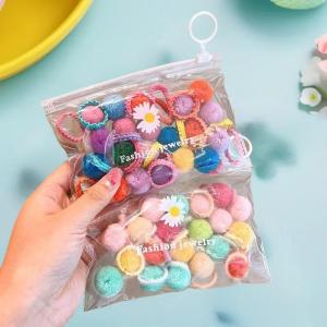 MillionGrid 20pcs cô gái đầy màu sắc sang trọng bóng đàn hồi tóc ban nhạc trẻ em Tóc Dây thừng cao su ban nhạc trẻ em bện mũ nón Phụ kiện tóc