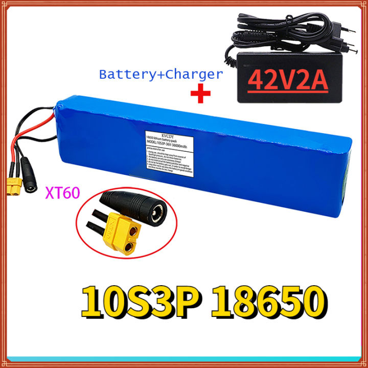 Batterie Li-ion 36V 9Ah Pour Vélo électrique Et Trottinette - Compatible 750W, 500W, 350W, 200W, Avec BMS Et Chargeur, Connexion XT60