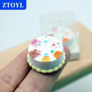 [COD]🔥🔥🔥ZTOYL 1 12 Dollhouse Cartoon Cake With Clear Box Model Dollhouse Mini Simulation Dessert Decoration Dolls House Food Accessories