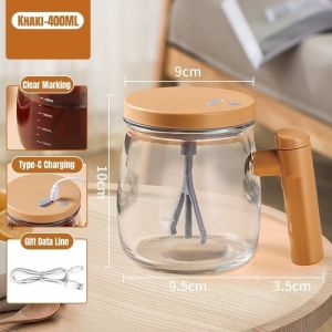 Self Stirring Mug Electric Coffee Cup Usb Charging Waterproof Sealed Lid Auto Mix Travel Kitchen