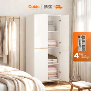 Cubic Lemari Pakaian Minimalis / Wardrobe Baju 2 Pintu / LUNA MILANO LP 2P