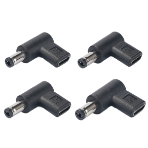Female to Male Adapter Type C to DC5525/DC5521 9V/12V/20V/28V for Speaker LED Light Fan Instrument Tools Black
