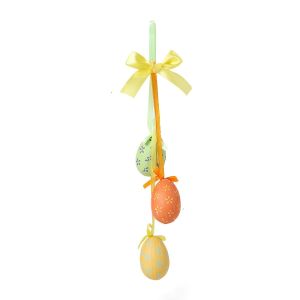 SIRENXI với nơ dây chuyền treo trứng Phục Sinh Đồ thủ công tự làm Đã sơn Dây trứng nhiều màu sắc Sáng tạo Hoa gà con thỏ Đồ trang trí trứng xốp Trang trí nhà cửa