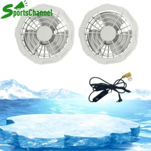 Tấm làm mát Băng Fan vest chịu nhiệt Máy điều hòa quần áo 3 bánh không tay bảo hộ lao động cho mùa hè cắm trại câu cá