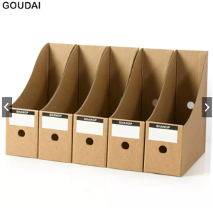 GUDAI File Holder Gấp Văn Phòng Phẩm Giấy Kraft Bookend Tạp Chí Sách Giá Đỡ Tài Liệu