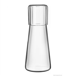 Clear Bedside Water Carafe Set with Tumbler Glass for Bedroom Nightstand Night Water Carafe with Glass with Cup Set TF-Ari-PH