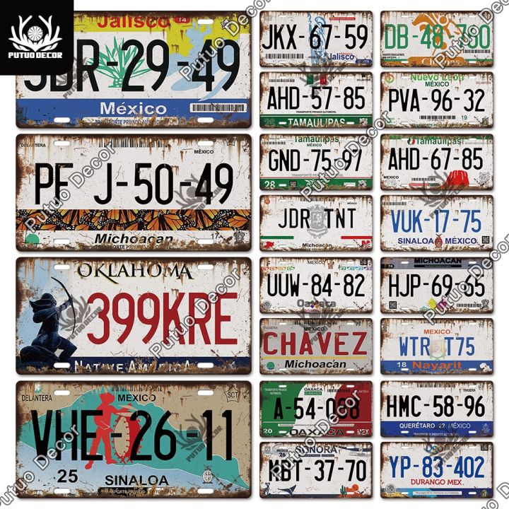 【YF】∈ Putuo Decor Mexico Licenses Plate Sign Plaque Tin for Man Cave ...