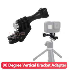 Adaptor Siku Arah 90 Derajat Dengan Sekrup Untuk Camera Action Gopro 13 12 11 10 9 8 7 SJCAM DJI Insta360 Dudukan Mount Vertikal 90° Dengan Lubang Sekrup 1/4 Desain Portable Cocok Untuk Tongkat Swafoto Tongsis Tripod Adaptor Penyesuaian Lengan Konversi