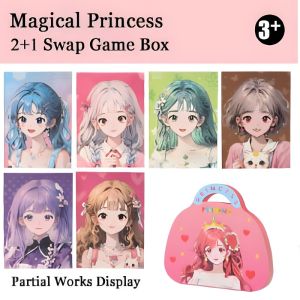 Princess Makeup Bag DIY Girl Makeup Toy Set Kids Dress Up Sticker & Nail Art Safe Cosmetic Toys Birthday Gift 3-12 Age Children Learning Dress Up Games No Cut Makeup Accessories Cute Girls Toys