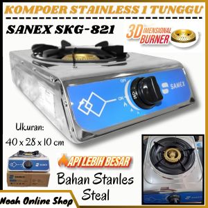 Kompor gas sanex Kompor 2 tungku / kompor gas 2 tungku murah promo cuci gudang / kompor 1 tungku sanex / kompor dua tungku SaneX / kompor murah Stainless Steel Api Biru Api Lebih Besar Burner 3 ~ NOS