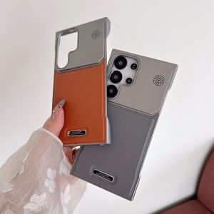 Luxury Splicing Leather Magnetic Plating Frameless Phone Case For Samsung S26 S24 S25 Plus S22 S23 Ultra Borderless Back Cover