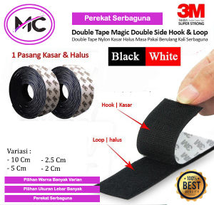 Velcro Perekat Double Tape Velcro Tape Set Kasar dan Halus Velkro Adhesive Perekat Serbaguna Magic Praktis Murah